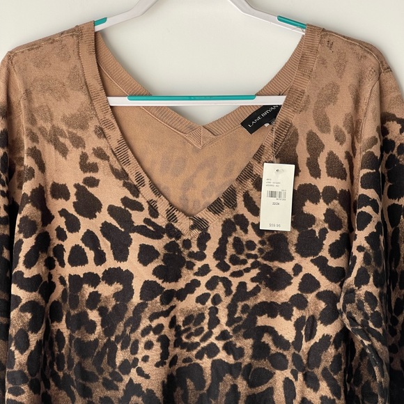 NWT! ($60) Lane Bryant Women's Plus Size Sweater Leopard Ombre Lightweight 22/24 - Picture 6 of 13